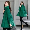 Kvinnors dike rockar ner bomullsjackor Vinterkoreansk version förtjockade a-line Big Swing Puffy Cloak Parkas Coat Women Ytterkläder Fashion