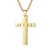 Pendant Necklaces Megin D Stainless Steel Titanium Jesus Cross Simple Ins Hip Hop Collar Chains Necklace For Men Women Gift Jewel