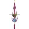 Nieuwe items Plant Hangers Indoor Buiten Hanging Planter Basket Jute Rope Flowerpot Tuingereedschap Home Decor W0166 Drop Delivery Dhfyr