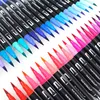 Aquarell-Pinselstifte 2460100132 Farben Pinselstift Aquarellstifte FineLiner Kunstmarkierungsstift mit zwei Spitzen zum Zeichnen Malen Kalligraphie Künstlerbedarf 230420