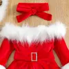 Платья для девочек От 1 до 7 лет, детское праздничное платье принцессы для девочек на Рождество, детское пушистое бархатное платье трапециевидной формы с длинными рукавами и поясом, детская зимняя одежда