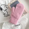 Cinq doigts gants femmes hiver garder au chaud plus cachemire solide élasticité doux doigts complets mitaines gants imitation fourrure de lapin tricoté mignon 231120