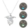 Pendentif Colliers Lumineux Glowing Dragon Alliage Collier Vintage Animal Clavicule Chaîne Glow In The Dark pour Hommes Halloween Cadeau