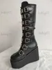 Laarzen Dames Cosplay Hoge laarzen Winter Lange buis Leer Ridderlaars Punk Gothic Klassiek Zwarte Hoge Hak Schoenen Kniehoge T231121