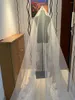 Voiles de mariée Blanc Ivoire 4 M Long Voile Mariage Dentelle Mariage 1 Couche Tulle Voile avec Peigne Accessoires Velos De Novia