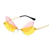 Sunglasses Personality Vintage Dragonfly Women Brand Designer Luxury Rimless Sun Glasses Fashion Party Funny