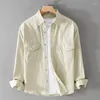 Voor heren Casual overhemden 9673 Lente Herfst Mode Klassiek Overhemd Lange mouw Effen Kleur Eenvoudig Basic Vintage Blouse Tieners Ruimvallend Dagelijks Tops