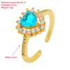 Cluster Ringe 2023 Einfache Mode Gold Farbe Weiß Rot Herz Iced Out Bling Niedliche CZ Herzen Verlobung Hochzeit Band für Frauen Männer Schmuck