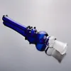 키트 유리 파이프 팁 블루 그린 14mm 조인트 6 "버블러 흡연 파이프 흡연 봉으로 플라스틱 클립