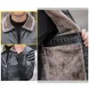 Herren Leder Kunstleder Winter Mode Wärme Verdickte Lederjacke Revers Reißverschluss Design Bombermantel Herren Windschutz Kunstpelz Plüsch Lederjacke 231120