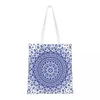 Borse per la spesa Custom Magic Eyes Charm Canvas Donna Riutilizzabile Generi alimentari Black Evil Eye Amulet Boho Pattern Shopper Tote