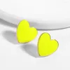 Boucles d'oreilles à tige Style de rue noir blanc rose jaune coeur pour les femmes mignon belle déclaration d'amour boucle d'oreille bijoux coréens