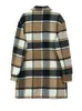 여자 재킷 2023 가을 겨울 롱 격자 무늬 재킷 여자 체크 무늬 숙녀 따뜻한 버튼 업 코트 오버 셔츠 셔츠