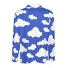 Polos pour hommes dessin animé nuage T-Shirts décontractés ciel bleu nuageux polos hommes Streetwear chemise quotidien à manches longues motif vêtements grande taille