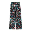 Calças femininas Salão de Natal Colorful Luz/boneco de neve estampa solta confortável casual pijama de pelúcia calças de dormir