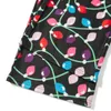 Calças femininas Salão de Natal Colorful Luz/boneco de neve estampa solta confortável casual pijama de pelúcia calças de dormir