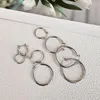 Hoop örhängen 4prs/set blandad storlek silverfärg liten stor bågar punk örhänge för kvinnor brosk piercing cirklar