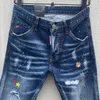 23SS C015 Slim Fit Jeans mit kleinem Fuß. COOLGUY MAN JEANS-Stoff, mikroelastisch, mit hochwertiger Waschung, Reißverschluss, Stickerei, Dekoration, kleines Etikett