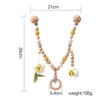 Rattles Mobiles Baby Cart Chain Cartoon Bee Pendant Crochet Beads Crib Mobile Stroller Rattle Wooden Toys Baby Gym TeethingToy Gift for born 230420