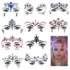 Party Decoration Rhinestone festival Face jewels sticker Fake Tattoo Stickers Body Glitter Tattoos Gems Flash for Music Festival Party Makeup