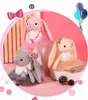 Plush Dolls Cartoon Rabbit Toys Lovely Long Ears Bunny Soft Doll Stuffed Animal Dancing for Girls Wedding Birthday Decor 230421