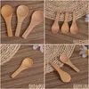 Spoons Japanese Small Wooden Spoon Wholesale 8Cm Manual Salt Dessert Powder Wood Milk Scoop Lx5208 Drop Delivery Home Garden Kitchen Dh0Go