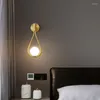 Vägglampor Hongcui inomhus mässingslampa Led Black Sconce Lighting Glass Creative Simple Decor for Home Living Room Sovrum