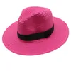 Panama Straw emmer hoeden brede zomerse strandkappen voor volwassenen heren dames ua zon vizier nekbescherming unisex paren klassiek ontwerp