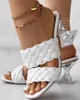 Dress Shoes Slippers Women's Sandals Mules Clear Pyramid Heels With Double Braided Straps 7cm Transparent Fretwork Women Female