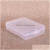 Förvaringslådor BINS Memory Card Storage Box Square Transparent plastfodral Finish Containerskydd Fall förpackning Drop Deliv Dhejz