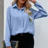 Women's Blouses Elegant Spring And Autumn Yellow Casual Loose Long Sleeve Shirt V-neck Dark Button Chiffon Office Blouse