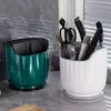 Rotating Knife Holder Stand For Knives Plastic Stands For Cutlery Utensil Inserted Block Storage Tank Kitchen Accessories