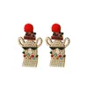 Charm Christmas Earrings Creative Funny Alloy Diamond Cartoon Alpaca Holiday Hat Crossborder Ear Jewelry Drop Delivery Dhgarden Dhpx1