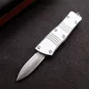 Kampanj avancerad silver Mt UT Auto Tactical Knife D2 Stone Wash Blade CNC 6061-T6 Handtag EDC Gift Knives med nylonpåse