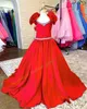 Red Little Girl Pageant Dress 2024 Ruffle Sleeves Baby Kid Fun Fashion Runway Drama Birthday Formal Cocktail Party Gown Toddler Teen Mini Quince Beaded Scoop Lace-Up