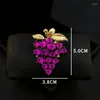 Broches 1823 requintado high-end estilo chinês broche de uva feminino vintage roxo fruta corsage casaco vestido decote pino acessório jóias