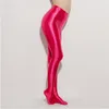 Women Socks Nest Ms Rose Red Sexy Siamese Pants High-midjedesign Satin Shiny High Fashion Jumpsuit Kvinnlig strumpbyxor Leohex