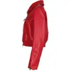 YOLOAgain – veste en cuir véritable pour femme, Vintage, rouge, surdimensionnée, pour motard, automne 2023