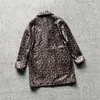 Manteau en cuir véritable pour femme, Style automne/hiver, motif léopard, longueur moyenne, haut en peau de mouton pour Women2023