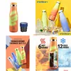 Botellas de agua Botella termocrómica 316 Acero inoxidable Bpa- Traje de grado médico Autolimpieza Termo Er Taza deportiva no tóxica Taza 2 gotas Dhyrk