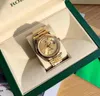 Con scatola originale Orologio di lusso di alta qualità 41mm Movimento in oro giallo 18 carati Automatico Mens GD Bracciale Orologi da uomo 03