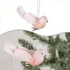 Décorations de Noël Simulation mousse plume oiseau mini décoration artificielle rose animal arbre pendentif famille mariage 231121