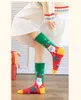 ファッションメンズとレディースクリスマスピュアコットンジャクアードウィーブアートパターンミドルロングソックス通気性のある快適なストリートトレンドソックス