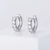 Nowy pierścionek Blingbling Huggie Hoop Kolczyki pełne cyrkonu męskie i damskie Hip Hop Earring European Oryginalny 14K prawdziwy złoto Plane Mocted Our Cubic Cyrronia Jewelry Gift