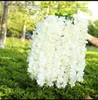 12pcslot wisteriawine人工花結婚式のセンターピースの装飾のためのウィステリアvineラタンホームガーランド1744719