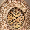 Horloges murales Cuisine Grande horloge suspendue Design moderne DIY Luxe Ronde Grand Vintage Bois Orologio Da Parete 3D Décor YYY45XP