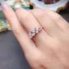 Cluster-Ringe MeiBaPJ 3 mm 5 mm natürlicher Opal-Edelstein, modischer bunter Ring für Frauen, echter 925er Sterlingsilber-Charme, feiner Hochzeitsschmuck