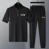Men s Tracksuits Sets Summer Tracksuit Thin T shirts and Pants Keep Cool Men Clothing 230421
