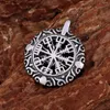 Pendentif Colliers Viking en acier inoxydable Compass Road Logo Collier pour hommes et femmes Odin Fashion Rune Charm Bijoux