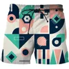 Мужские шорты 2023, геометрический абстрактный узор, 3D-принт, летний серфинг на пляже, мужские/женские шорты для путешествий, отпуска